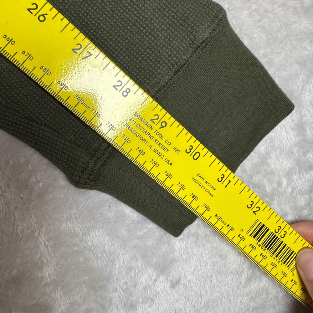 NWOT American Giant Mens Thermal Long Sleeve Crew Tee XL Green Made in USA - Picture 11 of 12